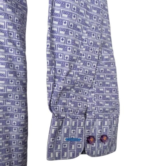 Junior's Coton Doux Nintendo Controller Button Up Shirt, Size 14 ANS - Picture 4 of 7